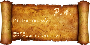 Piller Anikó névjegykártya